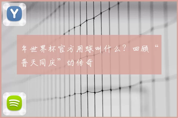 年世界杯官方用球叫什么?回顾“普天同庆”的传奇